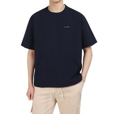 DKA 남성용 오버핏 스트링 아노락 반팔 티셔츠 E05S14_tc3964