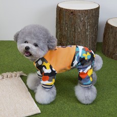 CooPets 狗狗卡通迷彩四腳衣, 橘色, 1個