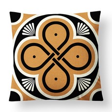 홈플로우 레트로 보헤미안 기하학 패턴 솜미포함 쿠션커버