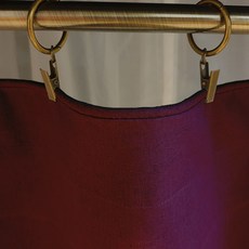 Designsall 多功能門簾與遮蔽亞麻窗簾 2入, 梅紫色