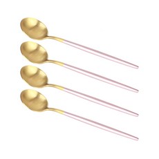 SSGP SSGP不鏽鋼餐具晚餐湯匙, 粉紅金, 4個