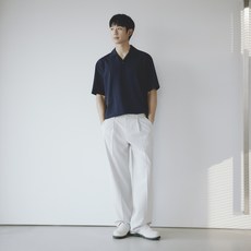 Mind Bridge 男款寬版細褶鬆緊帶休閒西裝褲 MXPT3106