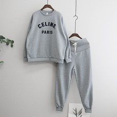 iyaan 寬鬆簡約長袖T恤和高腰鬆緊長褲組