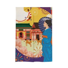 A-HOPE 日式祭典分離式隔間門簾 + 桿, 款式 09(門簾)