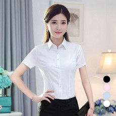 Elsso 女款標準辦公室風大尺碼短袖襯衫