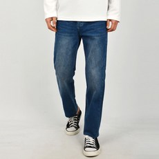 Guystory 男士錐形直筒水洗丹寧大尺碼四季魯賓牛仔褲