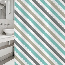 北歐風浴簾 1520*1880mm sc17+不鏽鋼掛鉤 12入+白色掛桿, 1套