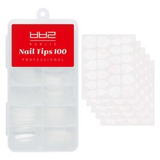 바블리 프로페셔널 손톱 연장 네일팁 100p + 양면 테이프 5p 세트, 1개, 기본 스퀘어(B11002)