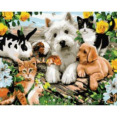 The Well DIY油畫名畫繪製 50*40cm 貓, 貓和動物朋友