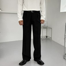 머시따 남성용 코튼 핀턱 미니멀 세미와이드 팬츠