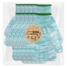 장갑이네 꼬마손 어린이 체험 면장갑 양손착용 세트 L, 그린, 10세트