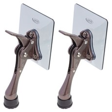 Livingif 無孔膠一觸式馬蹄形門吸棕色, 2個