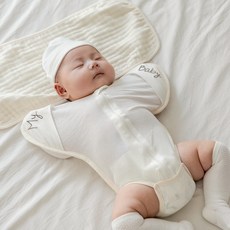리뗀클로르 신생아용 수피마 나비잠 스와들 수트형 M