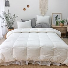 Nubile 條紋超細纖維冬被, 白色