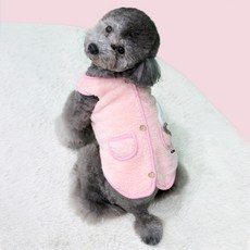 Dr.Blank 寵物 Blank Dog 兔子搖粒絨背心, 粉紅色