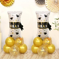 WOW PARTY KOREA 畢業氣球柱 畢業證書 DIY套組, 金色(30cm氣球), 金色亮片(30cm氣球), 畢業證書(鋁箔氣球), 2套