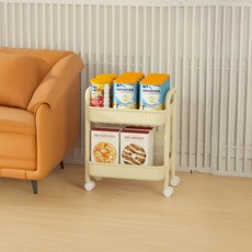 粉彩色系簡約手推車 大型 BRP417, 檸檬, 2層