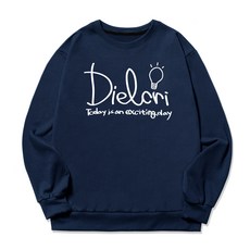 DIELCRI 男款大尺碼手寫字大logo大學T