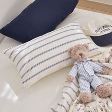 쉬즈홈 아동용 순면 베개 솜포함, 버터슈 네이비