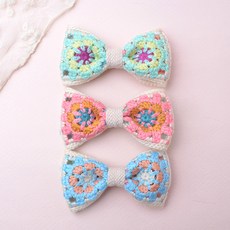 메르시밴드 여아용 플라워크로쉐 집게핀 3종 세트