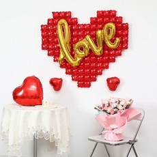 이프 러브빅하트 풍선세트, 레드+골드, 1세트