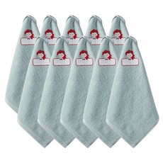 30支棉公主印花掛式毛巾, 10個, 薄荷小美人魚