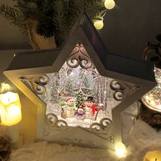 閃亮聖誕小夜燈音樂盒, 白色仿古雪人