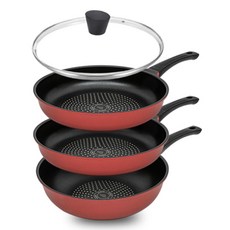 키친아트 인덕션 프리미엄 IH 메트레드 후라이팬 4종 세트, 혼합색상, IH 인덕션 프라이팬 28cm + 프라이팬 28cm + 궁중팬 28cm + 유리 뚜껑 28cm, 1세트