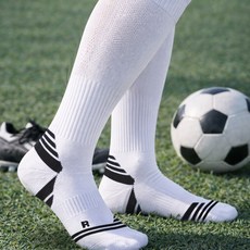 크로커다일 스포츠 기능성 듀얼핏 드라이쿨 논슬립 축구양말 CD400, 화이트, 2개