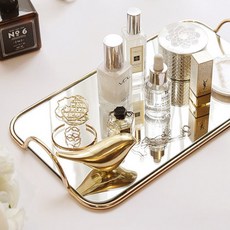 Lumi水晶方形化妝品托盤 盤子型, 單色