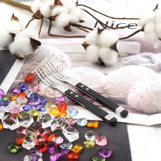 Bogen 方形Solen餐具茶叉, 2個, 黑色