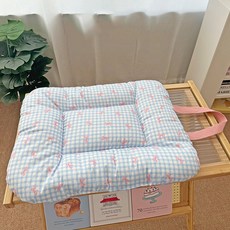 soonZAM 寵物緞帶刺繡四季涼感墊, 1個, 藍色