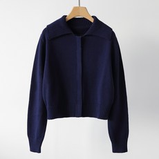 제니트 여성용 히든 니트 심플 베이직 포켓 므휀카라집업 가디건 g1491