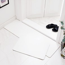 吸水高彈力捲式硅藻土廚房地墊, 象牙