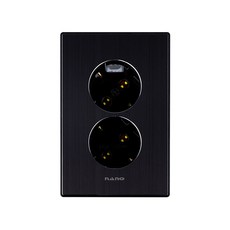 AL Art2 安全型接地2孔插座 全黑, 1個