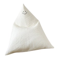 와다다샵 100수 누빔 스마일 쇼파 쿠션, 화이트