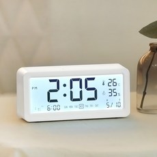 planlux Simple View 電子LED背光溫度濕度電池靜音鬧鐘桌鐘, 單一顏色