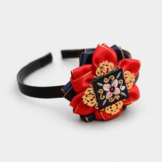 女童韓服鍍金花朵髮帶