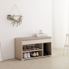 JD Furniture 穿鞋椅收納鞋櫃, 2層, 自然色