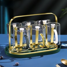 6格收納杯架, 金綠色, 1個