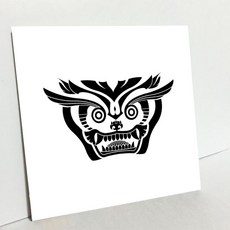 HTP 傳統圖樣瓷磚相框 安岳3號墳 玄室 南側柱 柱頭 鬼面紋 K0643 8878, 1個