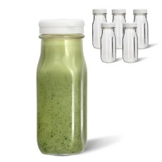 Mirre Hexa 矽膠方形玻璃瓶 白色 240ml 6入, 6個