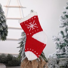 The Flow Commerce 復古紅色針織聖誕襪 聖誕樹裝飾品, 01, 1個