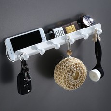 라온투유 심플 다용도 벽걸이 랙, 06 흰색 6 걸이, 1개