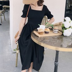 구디프 앙비떼 스퀘어넥 퍼프 A라인 플레어 원피스 빅사이즈 포함