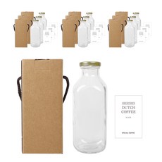 方形奶茶玻璃瓶 500ml+金蓋+貼紙 N3S+盒子包裝, 10組