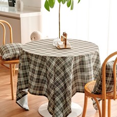 BAZAAR Deep Check 格紋桌布, 4人座(155 x 170 cm), 暖灰色