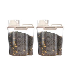 Mondspot 寵物彩色量杯飼料儲存桶 YT_RB265 2入, 1.5L, 粉紅色, 粉紅色