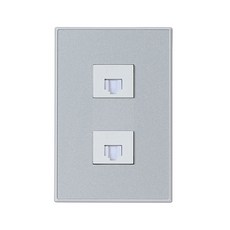 TILINS 網路8P 2孔插座 白銀色, 1個