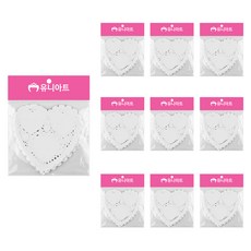 Uniart 愛心蕾絲花邊紙墊 小, 白色, 10個